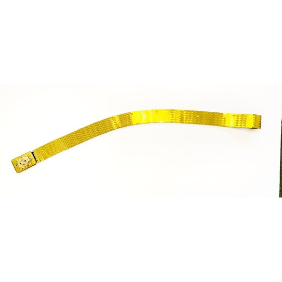 24"-26" Inch Vintage 1980's Rhinestone Gold Fish Scale Belt - Picture 5 of 6